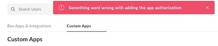 Something went wrong error